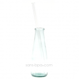 Paille en verre droite - longue - fine . La Transparente