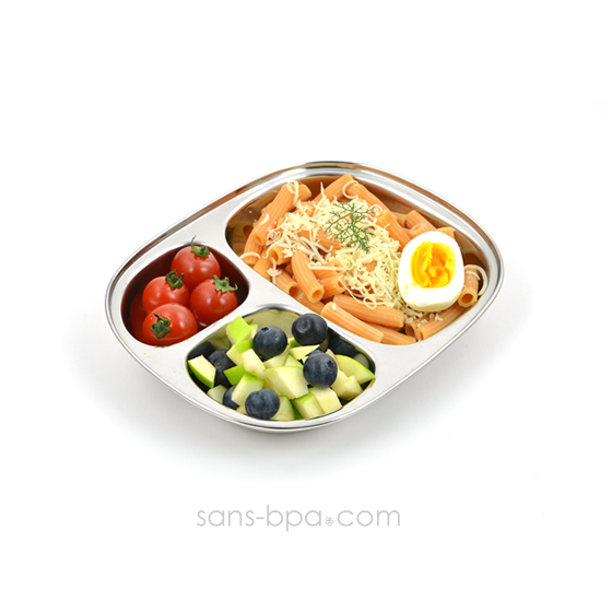 Plateau inox 3 parts - Kids