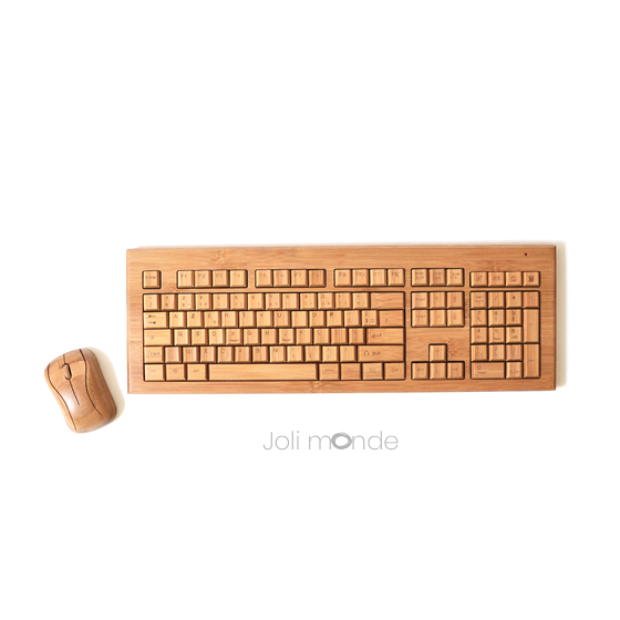 Clavier & souris sans fils en bambou