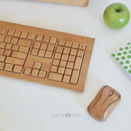Clavier & souris sans fils en bambou