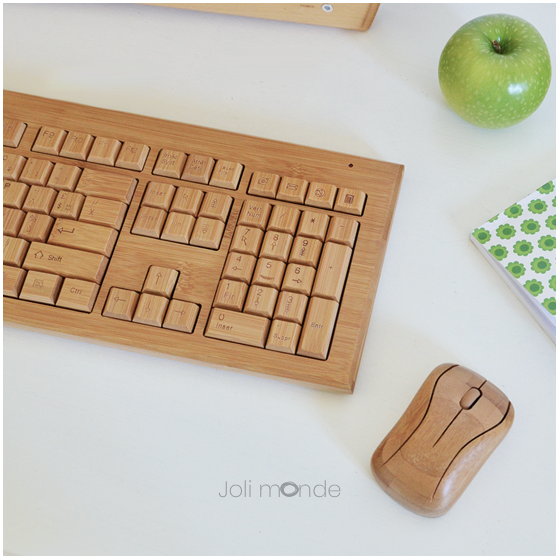 Clavier & souris sans fils en bambou