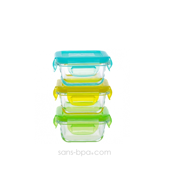 Ensemble 3 contenant verre Snack Cube 150ml