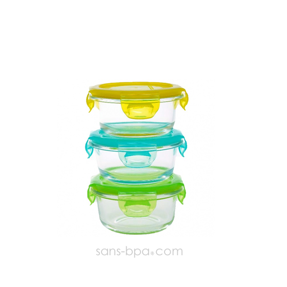 Ensemble 3 contenants verre - Snack Cube 150ml