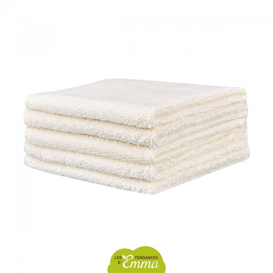 5 débarbouillettes BAMBOU