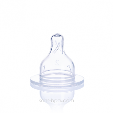 2 tétines silicone 3 vitesses 6 - 18mois - NATAE