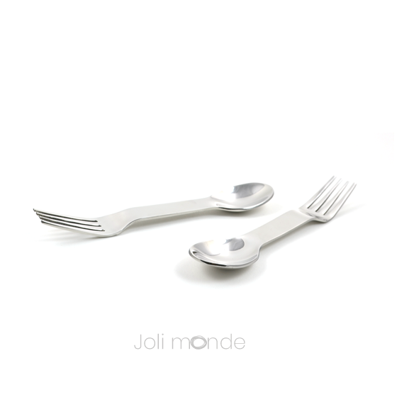 Ensemble 2 couverts 2-en-1 inox - In Steel