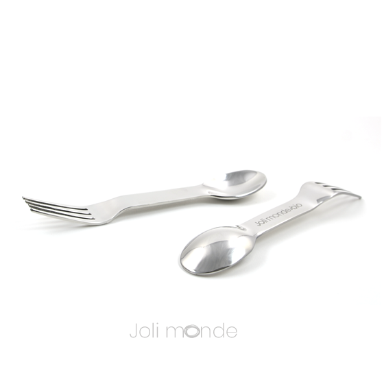 Ensemble 2 couverts 2-en-1 inox - In Steel