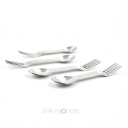 Ensemble 4 couverts 2-en-1 inox - In Steel