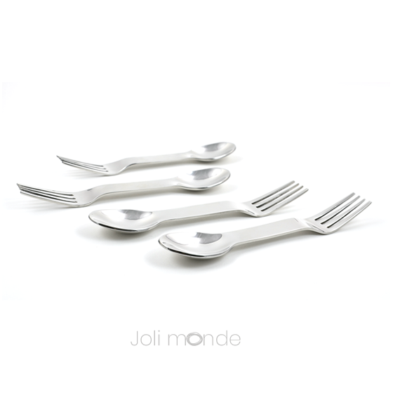 Ensemble 4 couverts 2-en-1 inox - In Steel