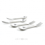 Ensemble 4 couverts 2-en-1 inox - In Steel