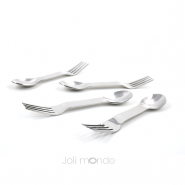 Ensemble 4 couverts 2-en-1 inox - In Steel