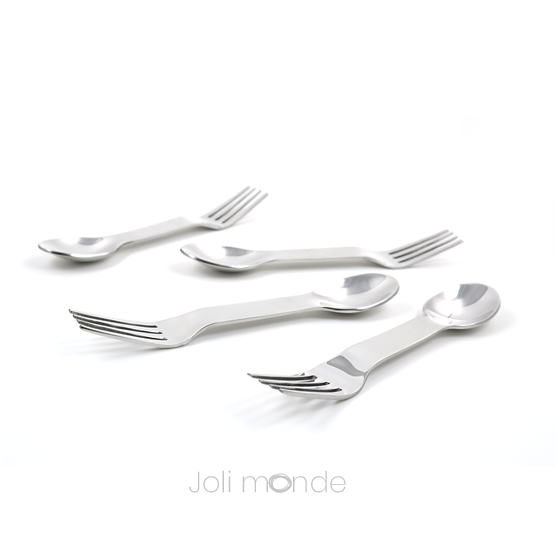 Ensemble 4 couverts 2-en-1 inox - In Steel