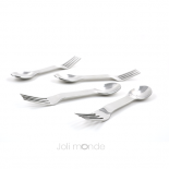Ensemble 4 couverts 2-en-1 inox - In Steel