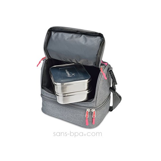 Sac isotherme - Gris / Rose