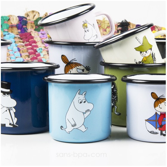 Assiette fer émaillé - Moomin Bleu