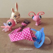 Attache sucette ROSE A POIS