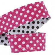 Attache serviette & doudou - ROSE A POIS