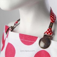 Attache serviette & doudou - ROUGE A POIS