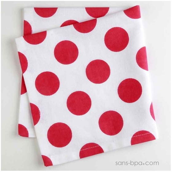 Duo serviette & son attache - BLEU A POIS