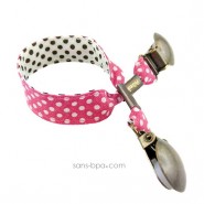 Duo serviette & son attache - ROUGE A POIS