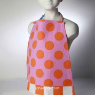 Serviette élastiquée ROSE A POIS ORANGE