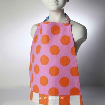 Serviette élastiquée ROSE A POIS ORANGE 2