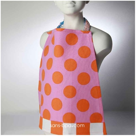 Serviette élastiquée ROSE A POIS ORANGE