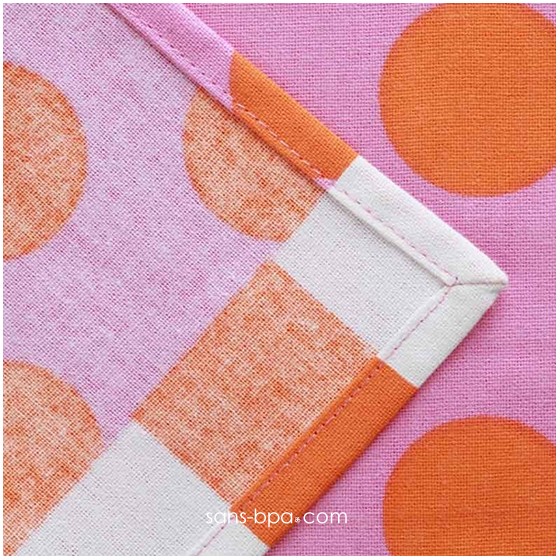 Serviette élastiquée ROSE A POIS ORANGE