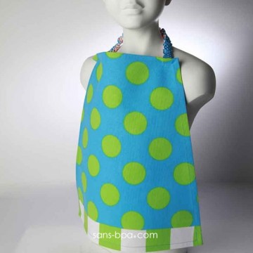 Serviette élastiquée ROSE A POIS ORANGE 2