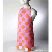 Serviette élastiquée BLEUE A POIS VERTS