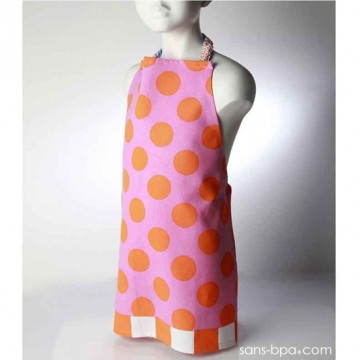 Serviette élastiquée BLEUE A POIS VERTS