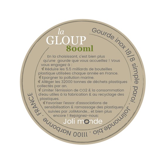 Gourde 100% inox 800 ml - La GLOUP