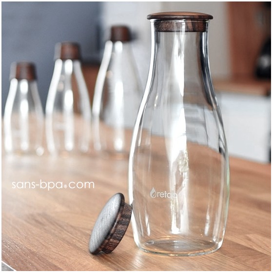 Carafe verre 1200 ml - Bois