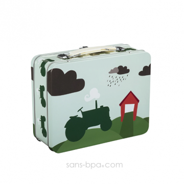 Valisette métal TRACTEUR VERT