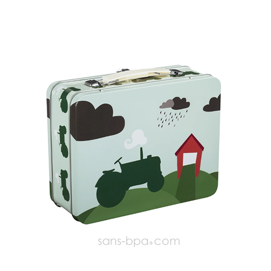 Valisette métal TRACTEUR VERT