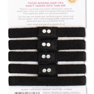 5 élastiques à cheveux BIO zéro plastique - Noir