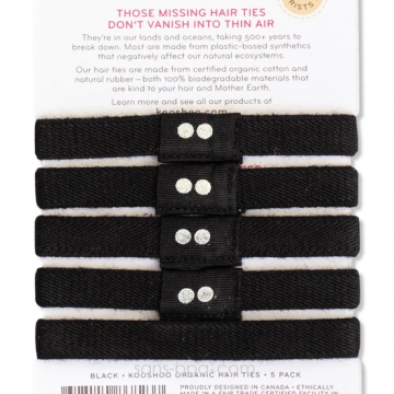 5 élastiques à cheveux BIO zéro plastique - Noir 2