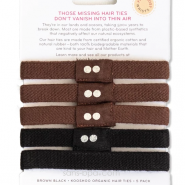 5 élastiques à cheveux BIO zéro plastique - Chocolat Noir