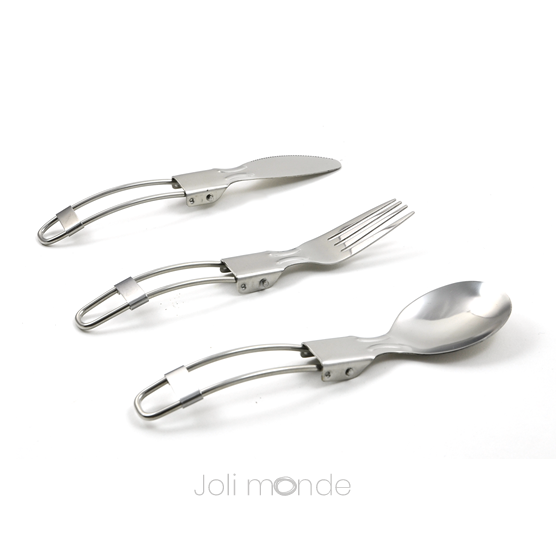 C'est dans la poche - 3 couverts pliables & leur pochette coton Bio