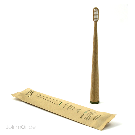 Brosse à dents bambou - CONICOLOR - Kaki