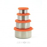 Ensemble 4 boites inox & silicone Quadrio