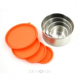 Ensemble 4 boites inox & silicone Quadrio