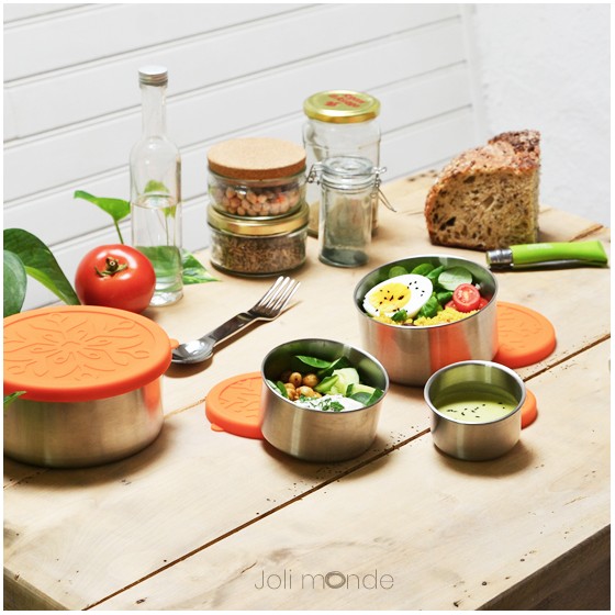 Ensemble 4 boites inox & silicone Quadrio