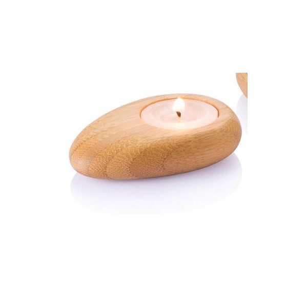 PORTE BOUGIE Galet en bambou de chez Bambù