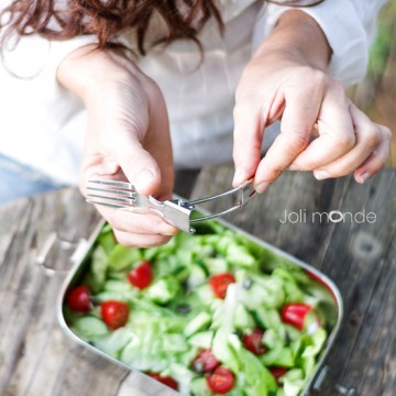 C'est dans la poche - 3 couverts pliables & leur pochette coton Bio 2