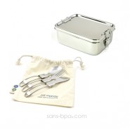 Ensemble repas 2 pièces - La Rectangle & son couvert 2-en-1 bambou