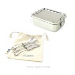 Ensemble repas 2 pièces - La Rectangle & son couvert 2-en-1 bambou