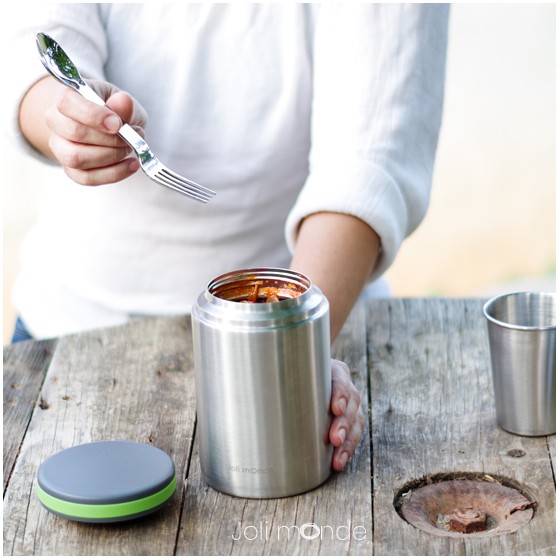 Pack repas isotherme Au P'tit repas isotherme 600 + couvert In Steel