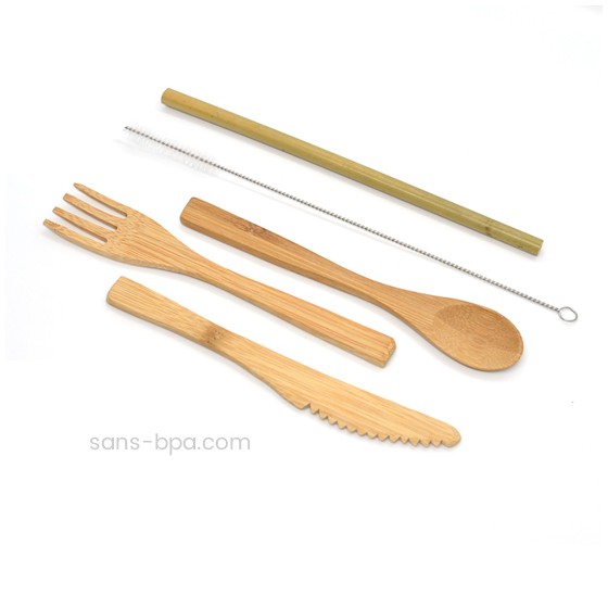Kit nomade 2 pailles courtes bambou