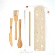 Kit nomade 2 pailles courtes bambou